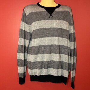 Frederik Anderson Copenhagen Men's Grey Striped Sweater - Size Medium - NWT